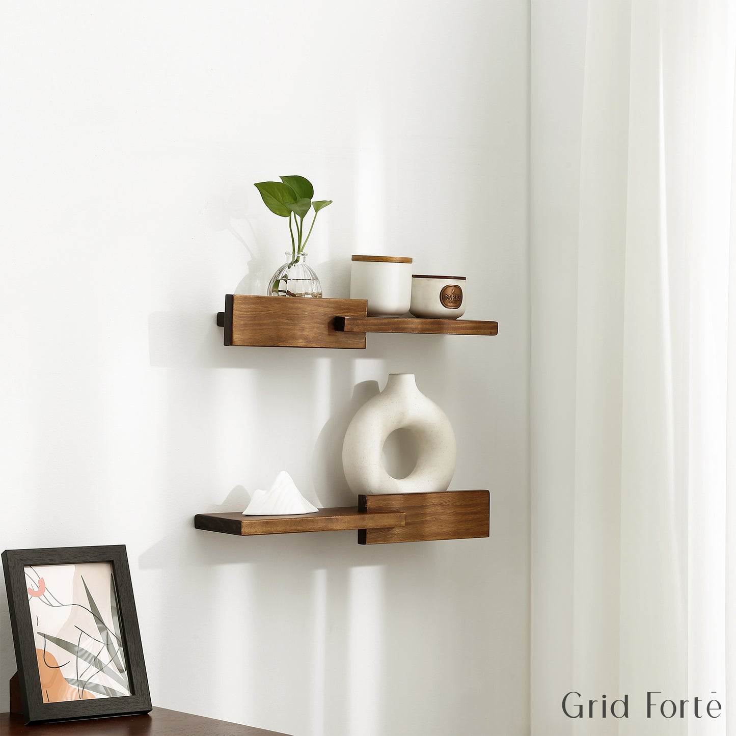 Modern Reversible Wall Shelves (Set of 2)