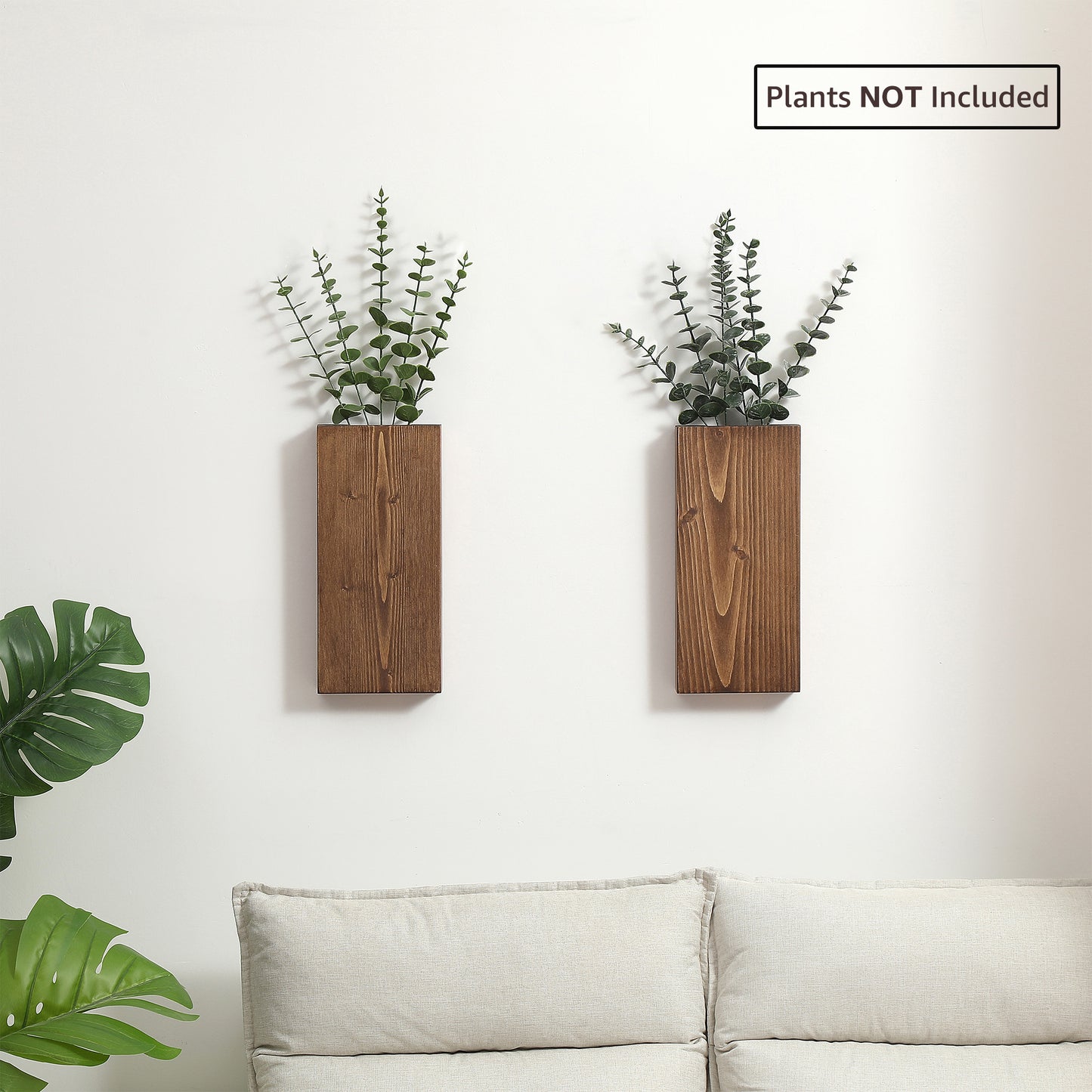 Wood Wall Planter, Wall Pocket, Wood Wall Sconces (Set of 2)