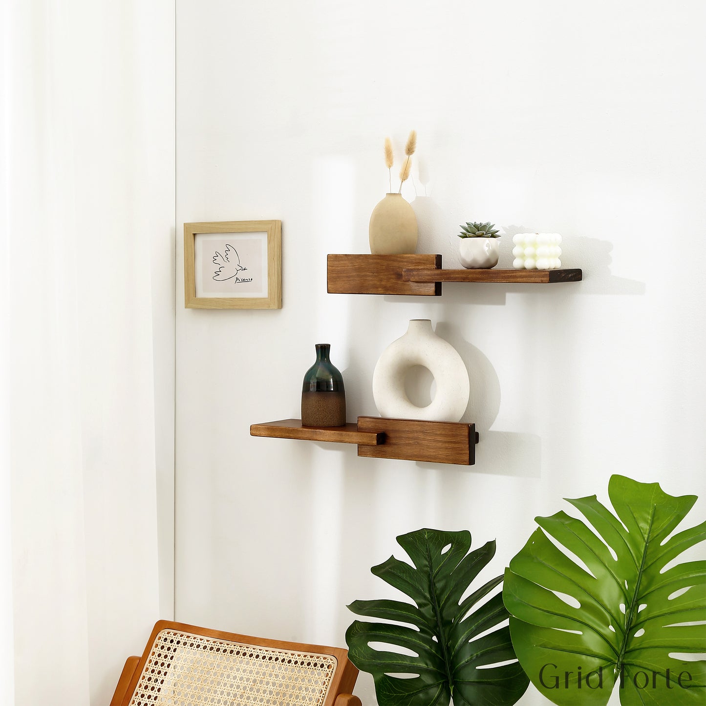 Modern Reversible Wall Shelves (Set of 2)
