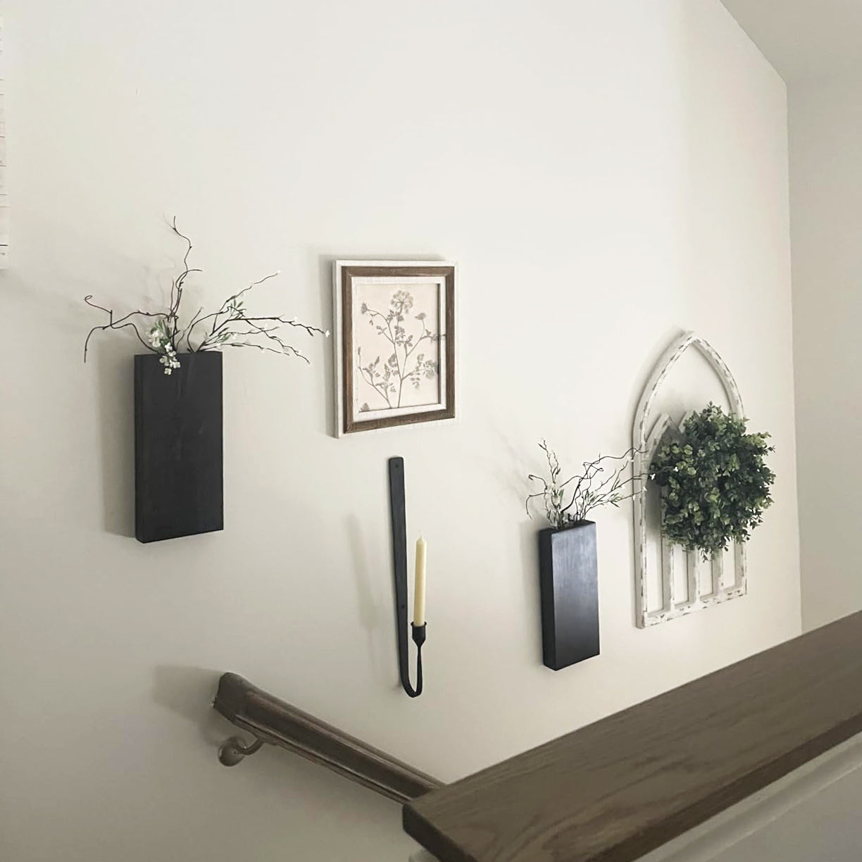 Wood Wall Planter, Wall Pocket, Wood Wall Sconces (Set of 2)