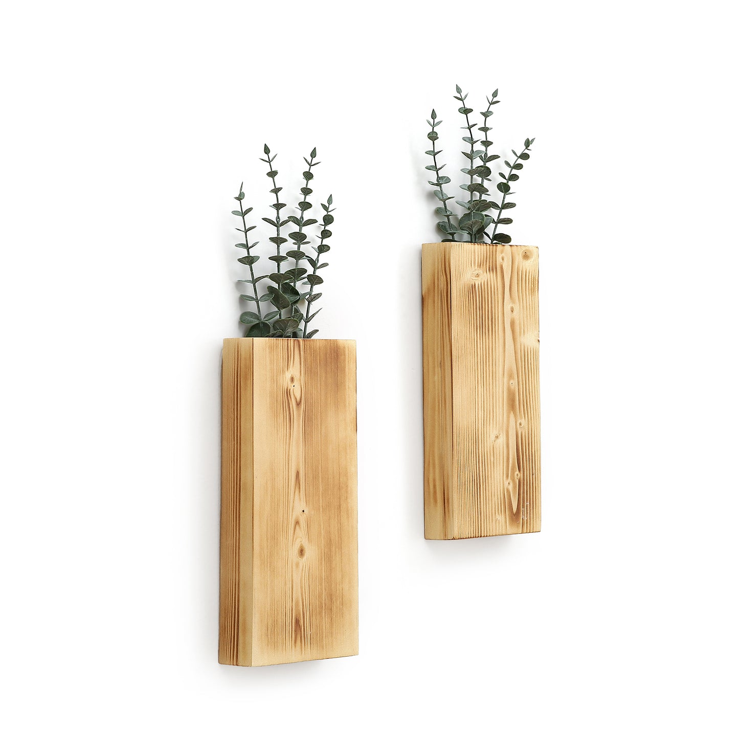 Wood Wall Planter, Wall Pocket, Wood Wall Sconces (Set of 2)